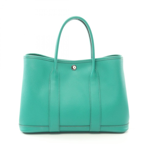 HERMES Garden party TPM Tote Bag U Epsom Green Bamboo Used SHW