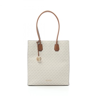 Michael Kors MK SIGNATURE Tote Bag 35F1GM9T3B canvas leather Beige Brown Used