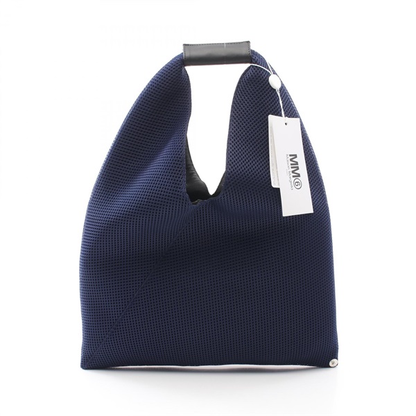MM6 Japanese Hand Tote Bag S54WD0043 leather polyester Navy Used Women