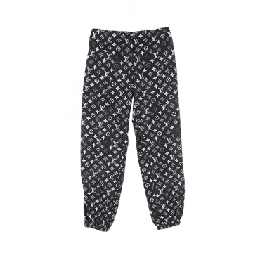 LOUIS VUITTON Stencil effect Monogram Pants #38 RW201W DFU FIPA11 Nylon Black