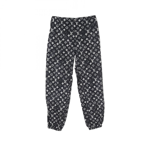 LOUIS VUITTON Stencil effect Monogram Pants #38 RW201W DFU FIPA11 Nylon Black