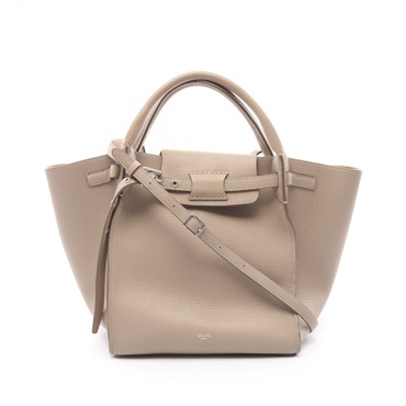 CELINE Big bag small Long strap 2way shoulder Handbag 183313 leather Beige Used