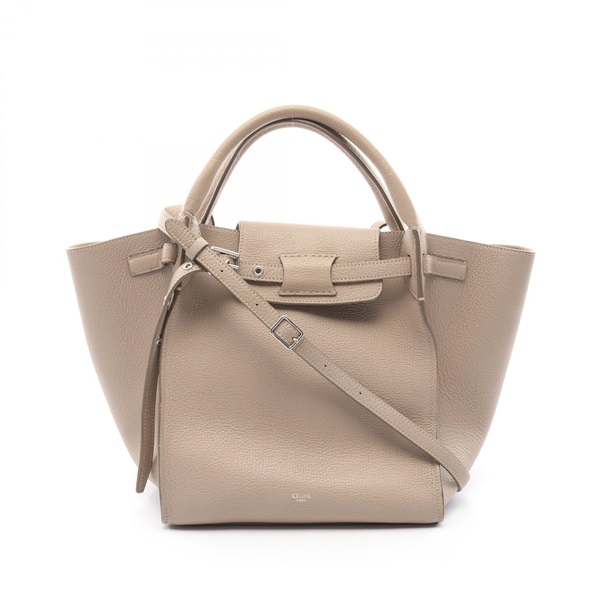 CELINE Big bag small Long strap 2way shoulder Handbag 183313 leather Beige Used