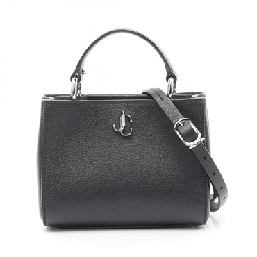 JIMMY CHOO Varennes Mini 2way shoulder Handbag leather Black Used Women