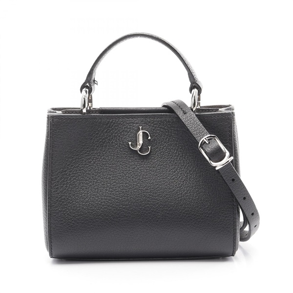 JIMMY CHOO Varennes Mini 2way shoulder Handbag leather Black Used Women