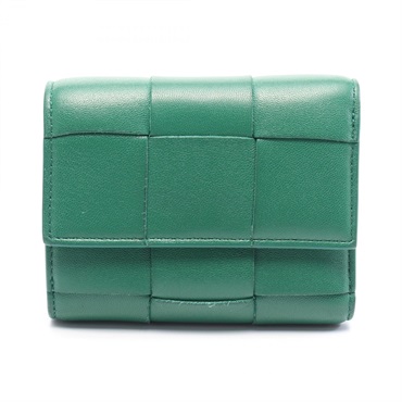 BOTTEGA VENETA Cassette Maxi Intrecciato Small Tri-Fold Flap Wallet purse 651372