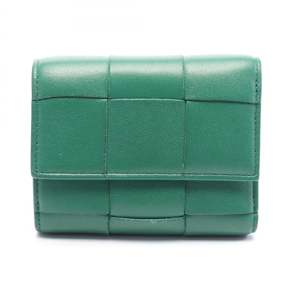 BOTTEGA VENETA Cassette Maxi Intrecciato Small Tri-Fold Flap Wallet purse 651372