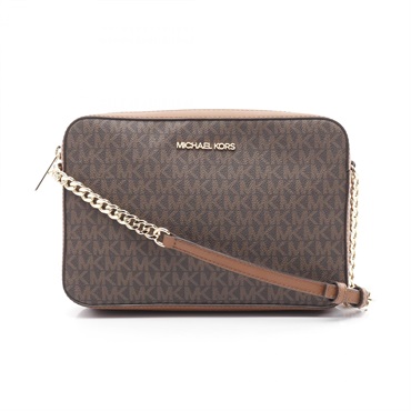 Michael Kors JET SET ITEM Shoulder Bag crossbody 35F8GTTC3B canvas Brown Used