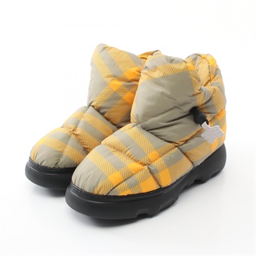 BURBERRY Check Pillow Boot boots Nylon Beige Yellow Size 39 Used