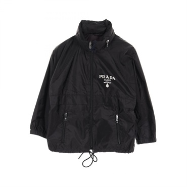 PRADA Re-Nylon blouson jacket #44 hoodie recycled polyamide Black Used