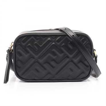 FENDI Camera Mini FF logo Shoulder crossbody Bag 8BS077 leather Black Used