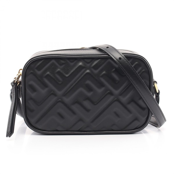 FENDI Camera Mini FF logo Shoulder crossbody Bag 8BS077 leather Black Used