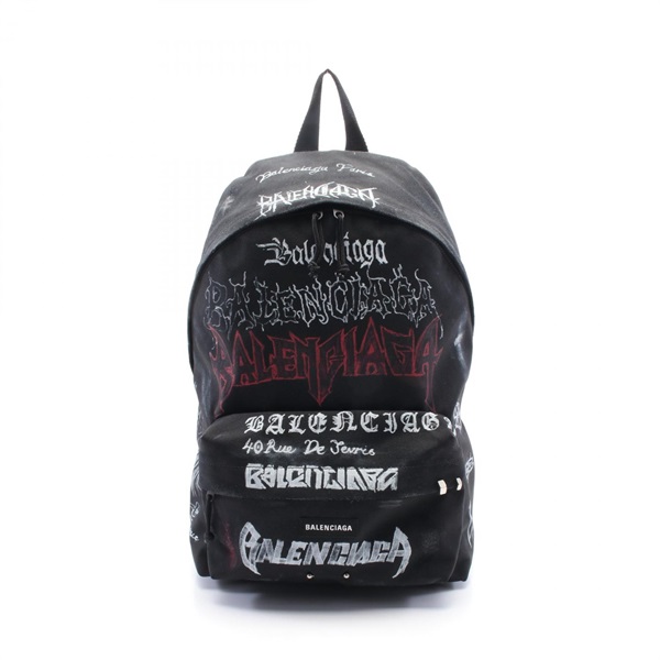 BALENCIAGA Explorer Rucksack Backpack zip bag 503221 Nylon Black Used