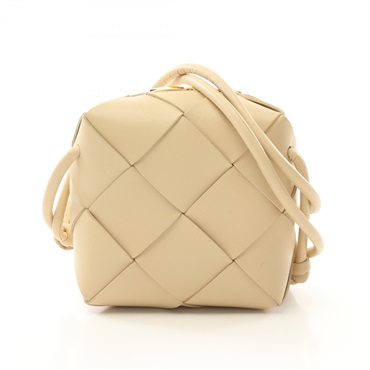 BOTTEGA VENETA mini cassette camera crossbody Shoulder Bag 701915 leather Beige