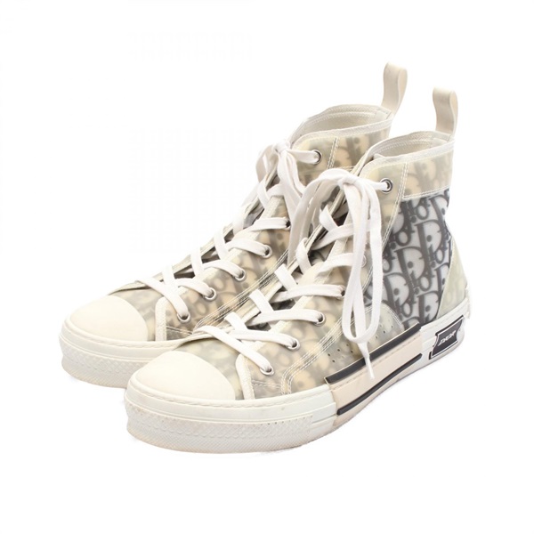Dior B23 Oblique sneakers #42 high-cut shoes 3SH118YZIP rubber canvas White
