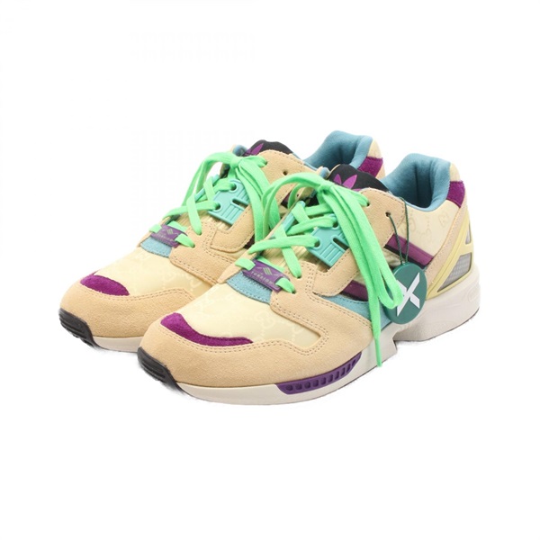 GUCCI adidas ZX8000 sneakers #38 lace-up shoes 721936 Suede Fabric Beige women