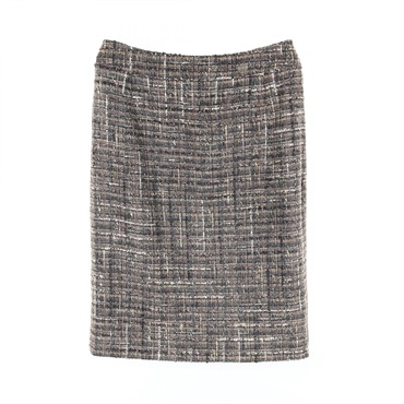 CHANEL skirt P26821V17016 silk wool Fabric Gray Used Women size 34