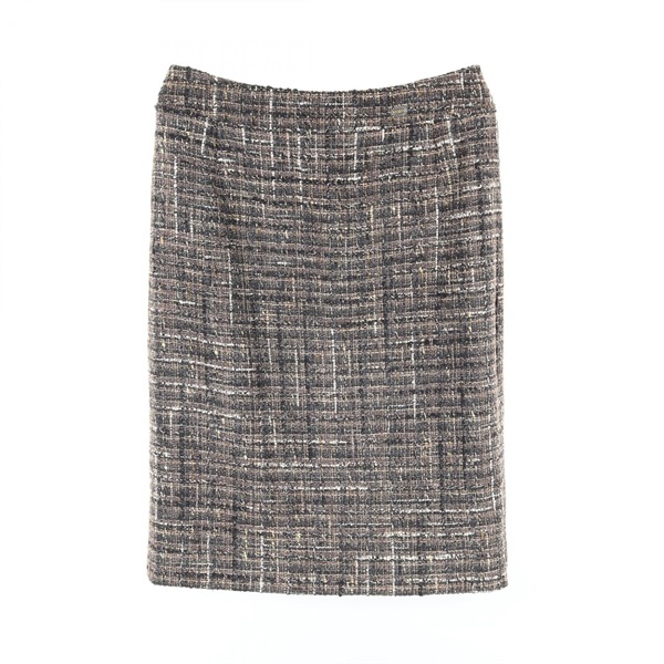 CHANEL skirt P26821V17016 silk wool Fabric Gray Used Women size 34