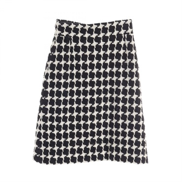 CHANEL CC skirt P31691V21813 wool Nylon Black White Used Women Coco #36
