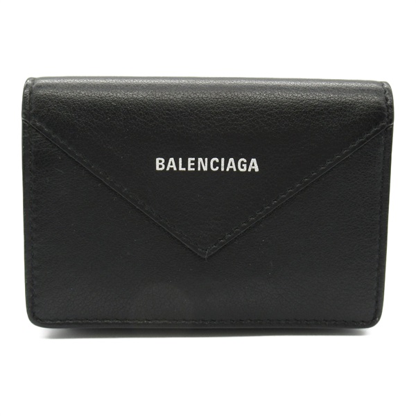 BALENCIAGA Card Case holder 505238 leather Black Used