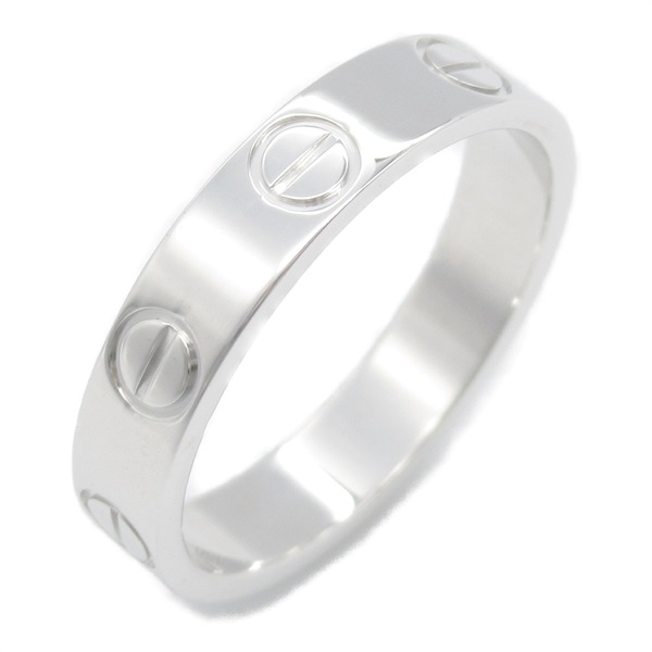 CARTIER Mini Love Ring 18KWG White Gold Used women #47 US size 4