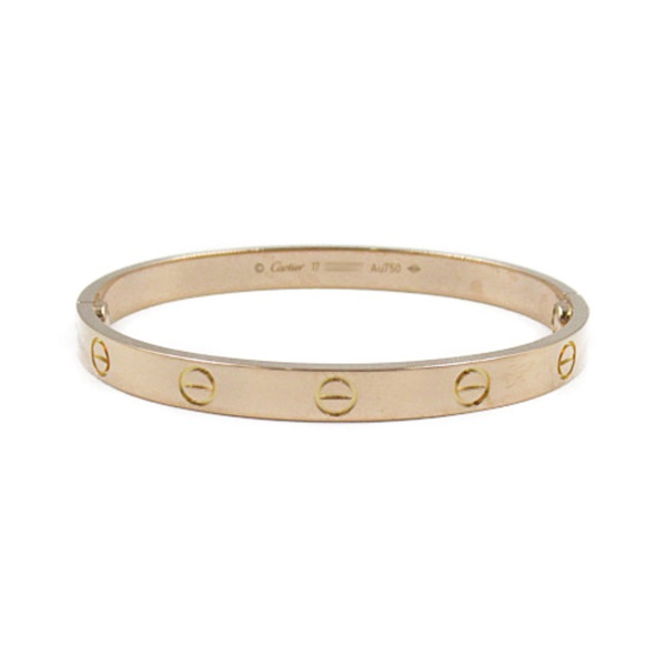 CARTIER Love Bracelet 16cm #17 bangle 18K Rose Gold Used