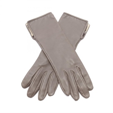 HERMES gloves gants 28.5cm leather Gray Used