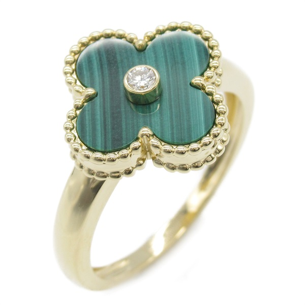 Van Cleef & Arpels Vintage Alhambra Ring 18KYG Malachite Used women US size 9.25