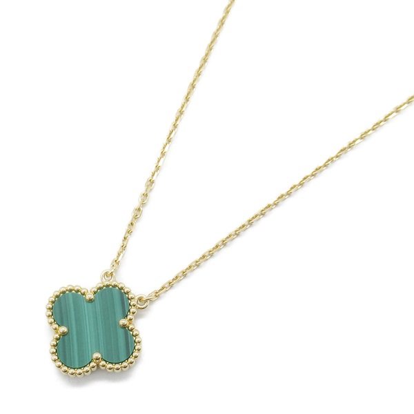 Van Cleef & Arpels Vintage Alhambra Necklace 18KYG Yellow Gold Malachite Used