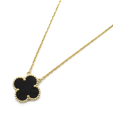 Van Cleef & Arpels Vintage Alhambra Necklace Onyx 18KYG Yellow Gold Black Used