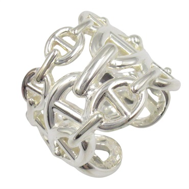 HERMES Chaine d'Ancre Enchainee Ring Silver925 Used women US size 5.25 #50