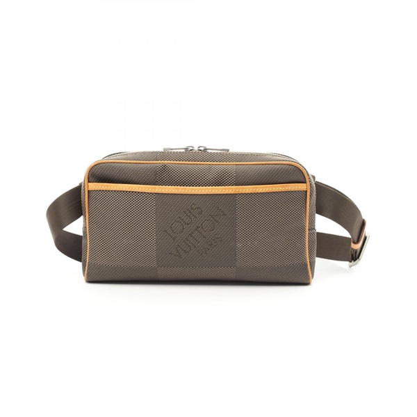 LOUIS VUITTON Acrobat Waist bag M93619 Damier Jean leather Nylon Khaki Used LV