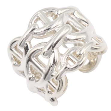 HERMES Chaine dancre Enchainee Ring Silver925 Used women #52 US size 6.25