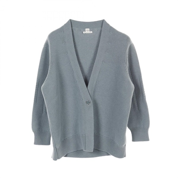 HERMES cardigan knitwear #42 2H2700D1 cashmere Blue Used