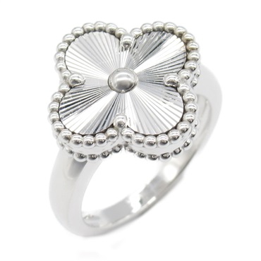 Van Cleef & Arpels Vintage Alhambra Ring Guilloché 18KWG gold Used US size 5.25