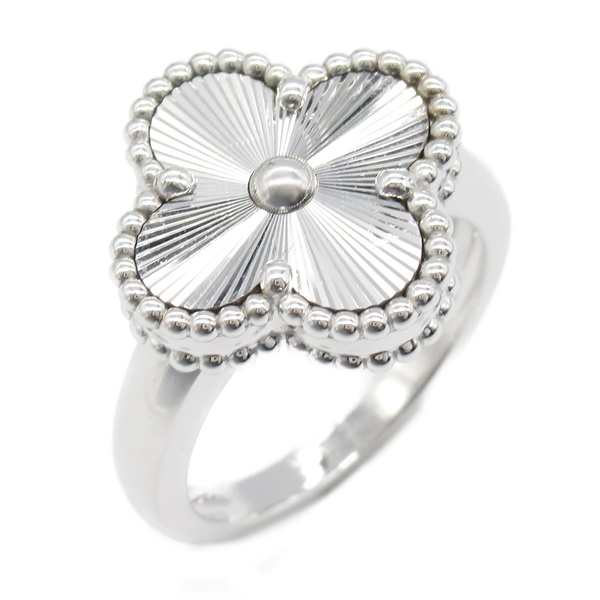 Van Cleef & Arpels Vintage Alhambra Ring Guilloché 18KWG gold Used US size 5.25