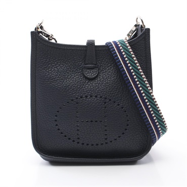 HERMES Evelyne TPM Amazon Shoulder Bag Clemence leather Navy Used C SHW women