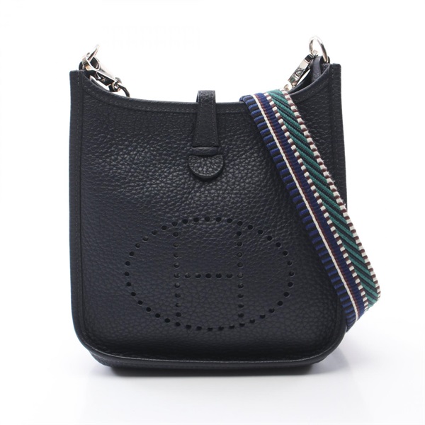 HERMES Evelyne TPM Amazon Shoulder Bag Clemence leather Navy Used C SHW women