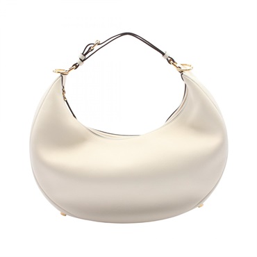 FENDI Handbag 8BR798 leather White Used Women logo