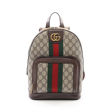GUCCI Ophidia GG Supreme Backpack 547965 canvas leather Beige Used Women