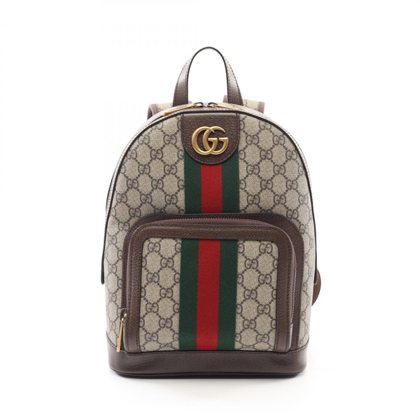 GUCCI Ophidia GG Supreme Backpack 547965 canvas leather Beige Used Women