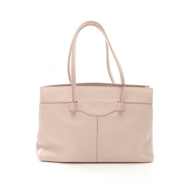 TOD'S MOCASSINO Medium Moccasin Shoulder Tote Bag leather Pink Used Women
