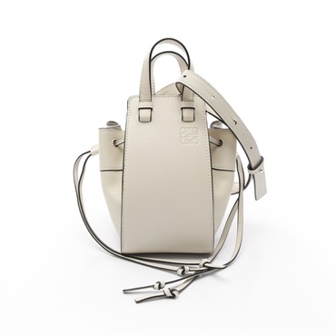 LOEWE Mini Hammock drawstring shoulder Handbag 329.77.V07 leather White Used