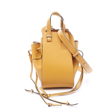 LOEWE Mini Hammock drawstring Shoulder Handbag 31412V07 leather Yellow Used 2way