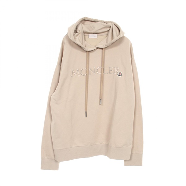 MONCLER Logo Hoodie cotton Beige Size S Used Women