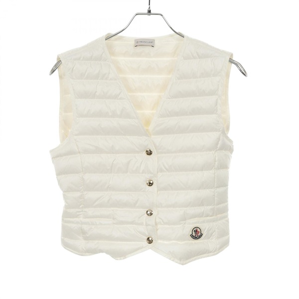 MONCLER Down Vest 2F00010 Nylon White Size 40 Used Women