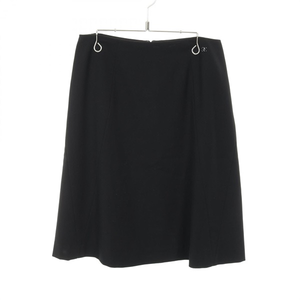 CHANEL skirt P22759V13003 wool Black Used Women #38 COCO CC