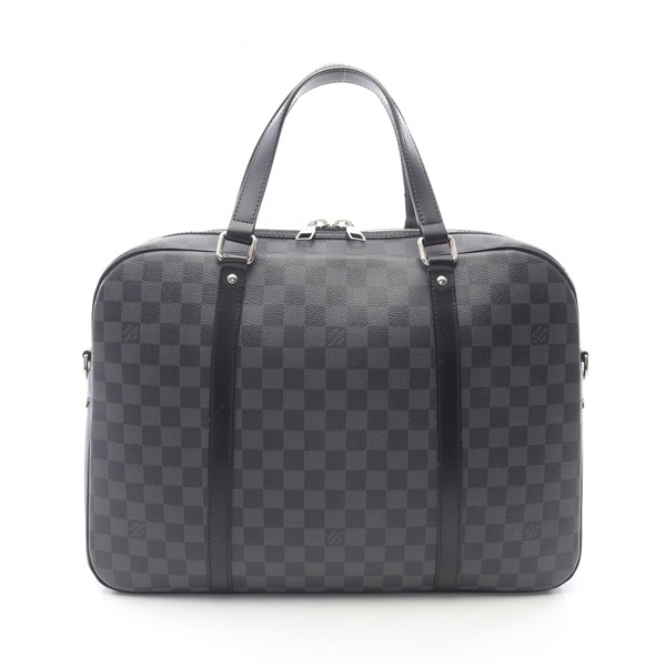 LOUIS VUITTON Yone Briefcase business bag N48118 Damier graphite Black Used mens