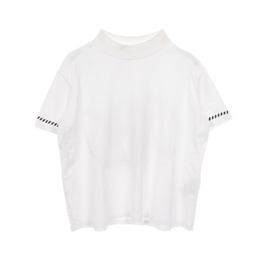 HERMES Canoe T-shirt short sleeve cotton White Navy Used Women #36