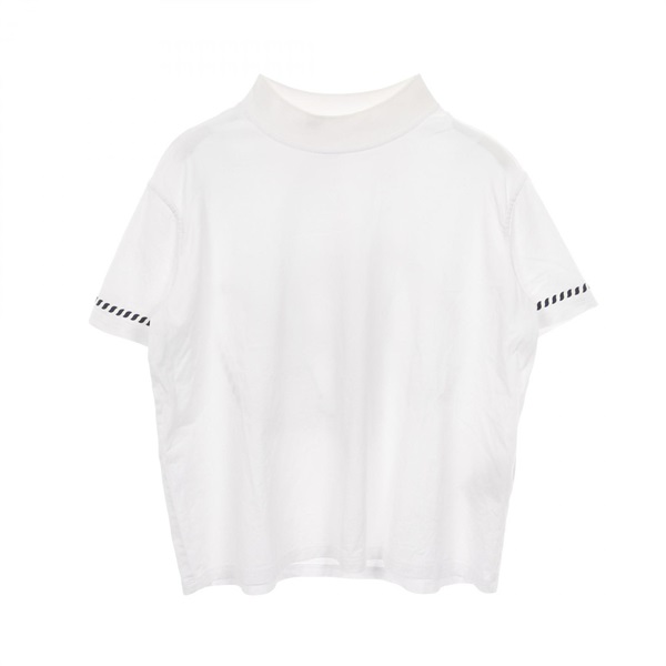 HERMES Canoe T-shirt short sleeve cotton White Navy Used Women #36